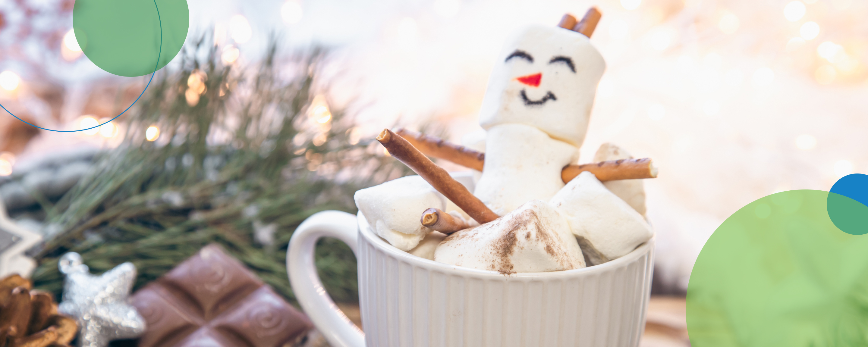 winter cup of chocolate with marshmellow