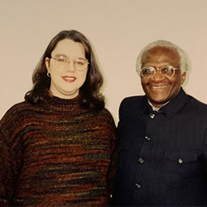 Shelly Hart and Desmond Tutu